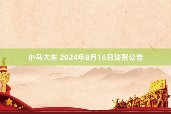 小马大车 2024年8月16日法院公告