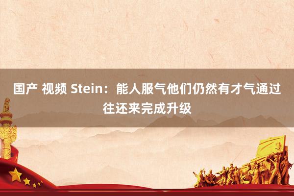 国产 视频 Stein：能人服气他们仍然有才气通过往还来完成升级