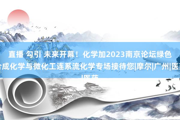 直播 勾引 未来开幕！化学加2023南京论坛绿色合成化学与微化工连系流化学专场接待您|摩尔|广州|医药