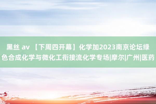 黑丝 av 【下周四开幕】化学加2023南京论坛绿色合成化学与微化工衔接流化学专场|摩尔|广州|医药