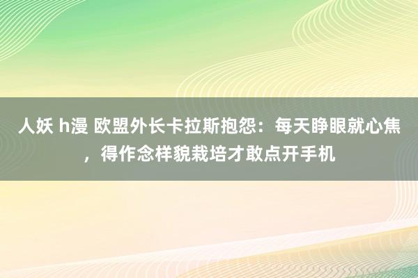 人妖 h漫 欧盟外长卡拉斯抱怨：每天睁眼就心焦，得作念样貌栽培才敢点开手机